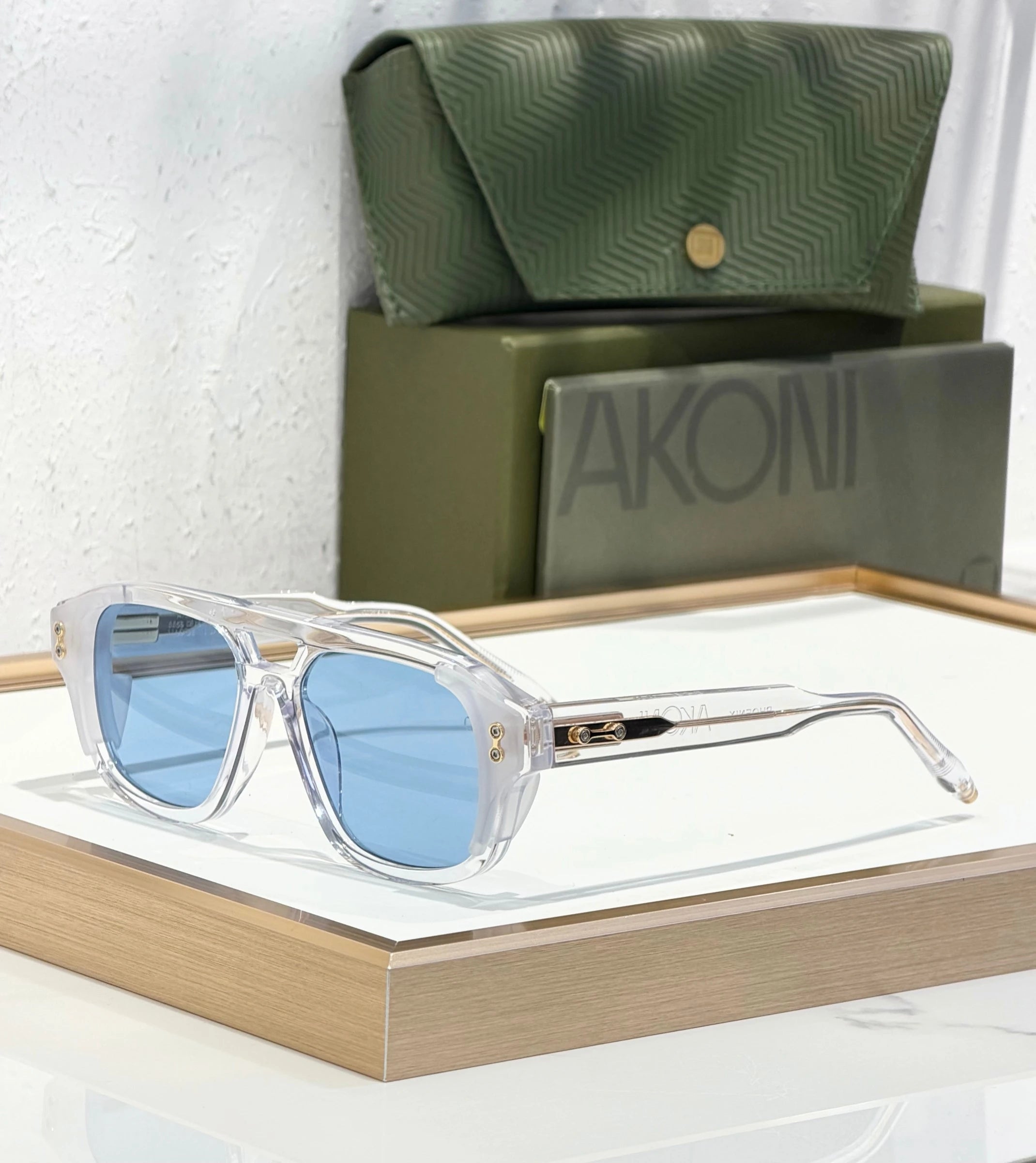 Phoenix AKS-517 sunglasses Transparent x Blue Lens