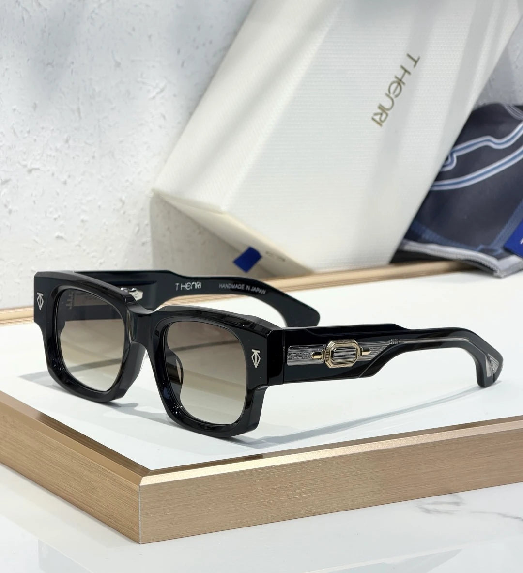 Henri Dusenberg sunglasses Black x Gold x Brown Lens