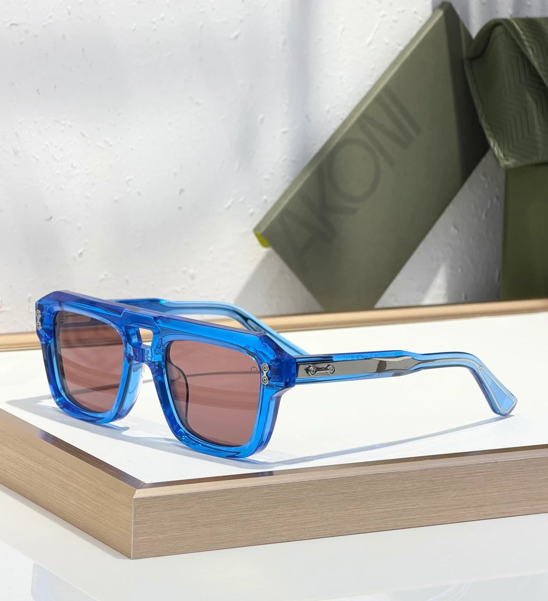 Perseus AKS-531 sunglasses Crystal Blue x Red Lens - SezLuxe Egypt