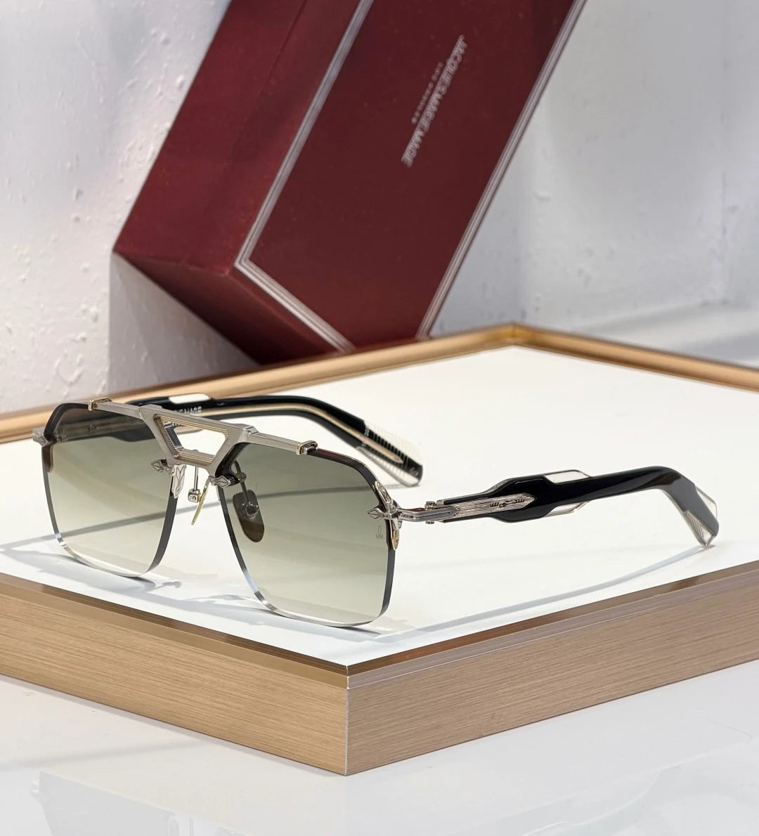 JMM Silverton sunglasses Silver x Green Lens