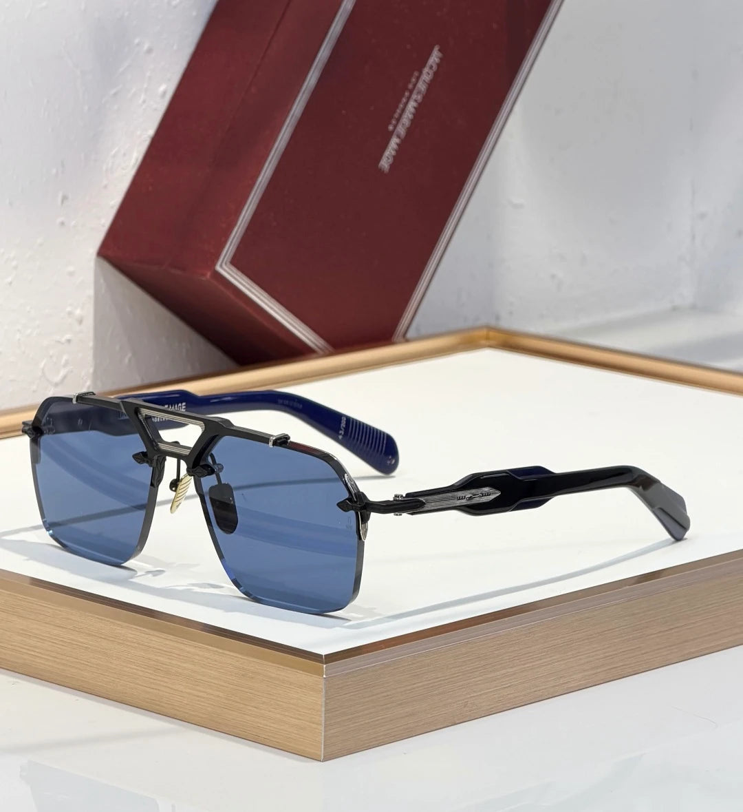 JMM Silverton sunglasses Black x Blue Lens