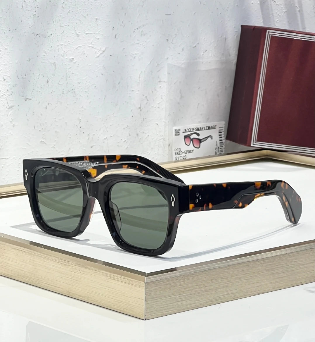 JMM Enzo Epoxy sunglasses Havana x Green Lens