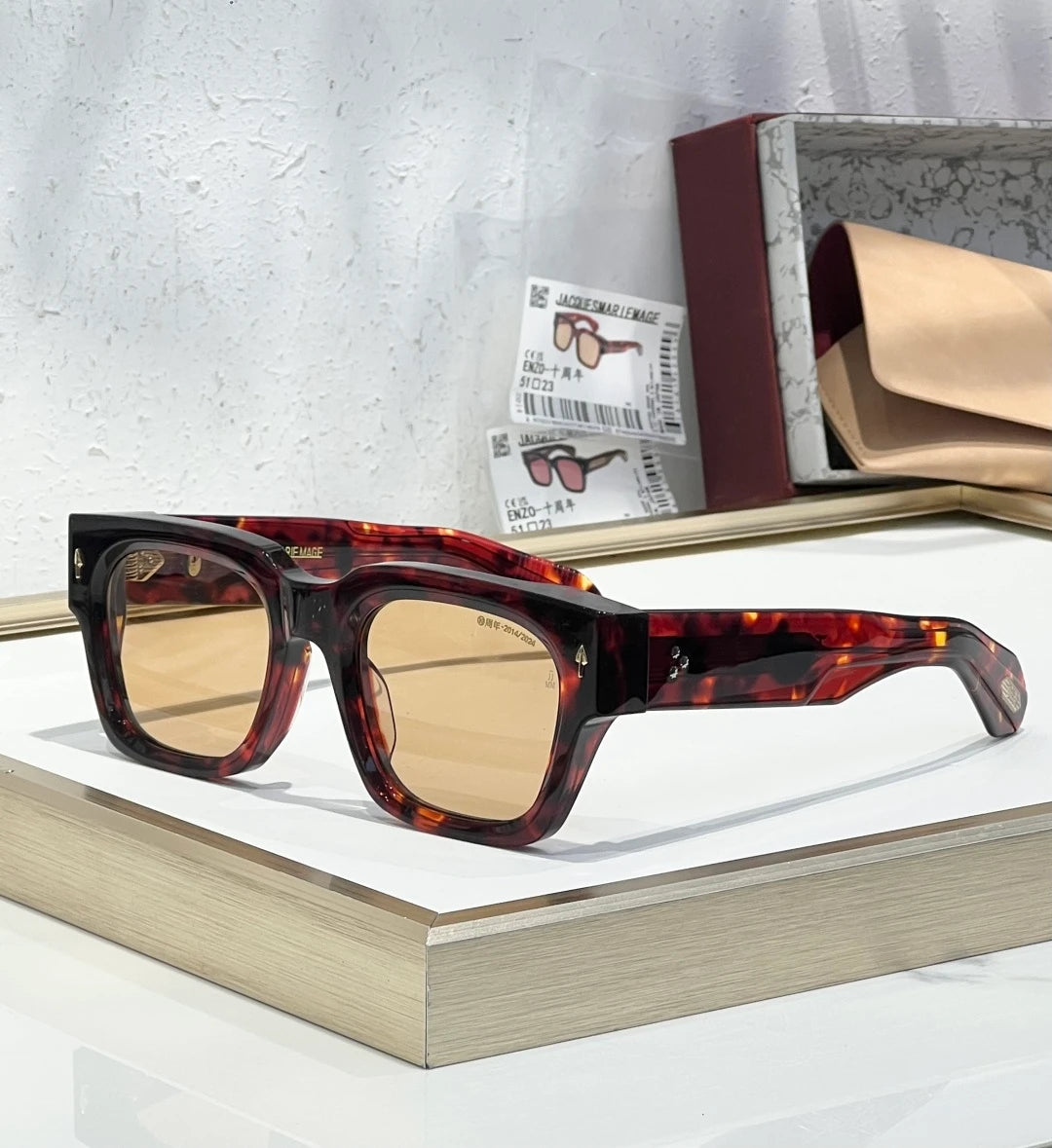 JMM 10th Enzo sunglasses Black x Fire Brown