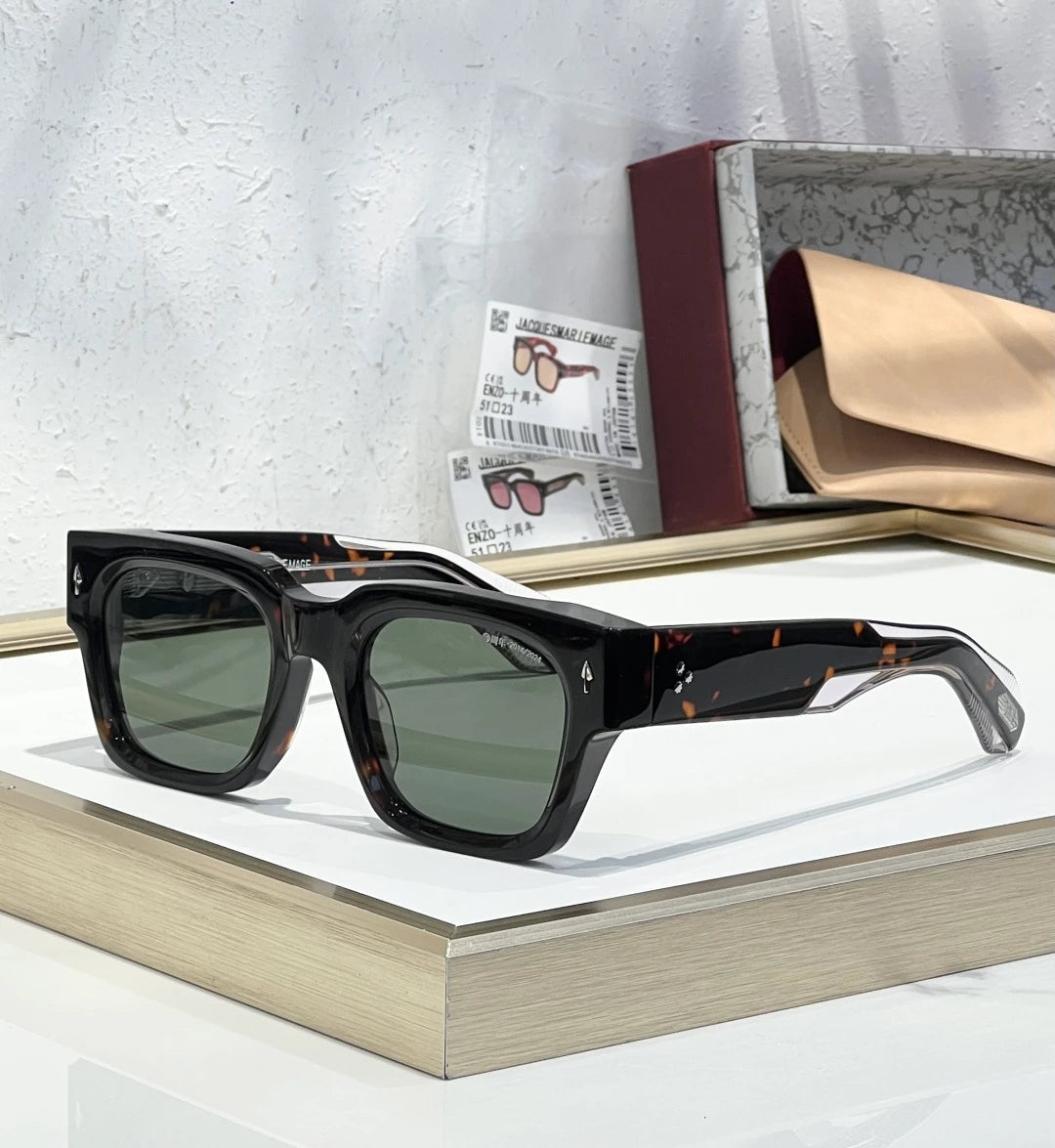 JMM 10th Enzo sunglasses Havana x Green Lens