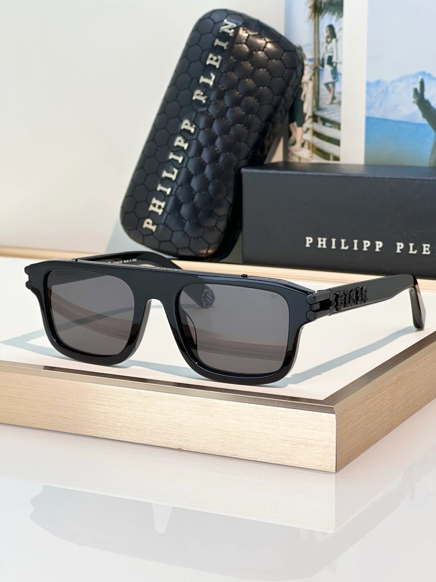 Plein LightFighter VPP021 sunglasses Black x Thug Font
