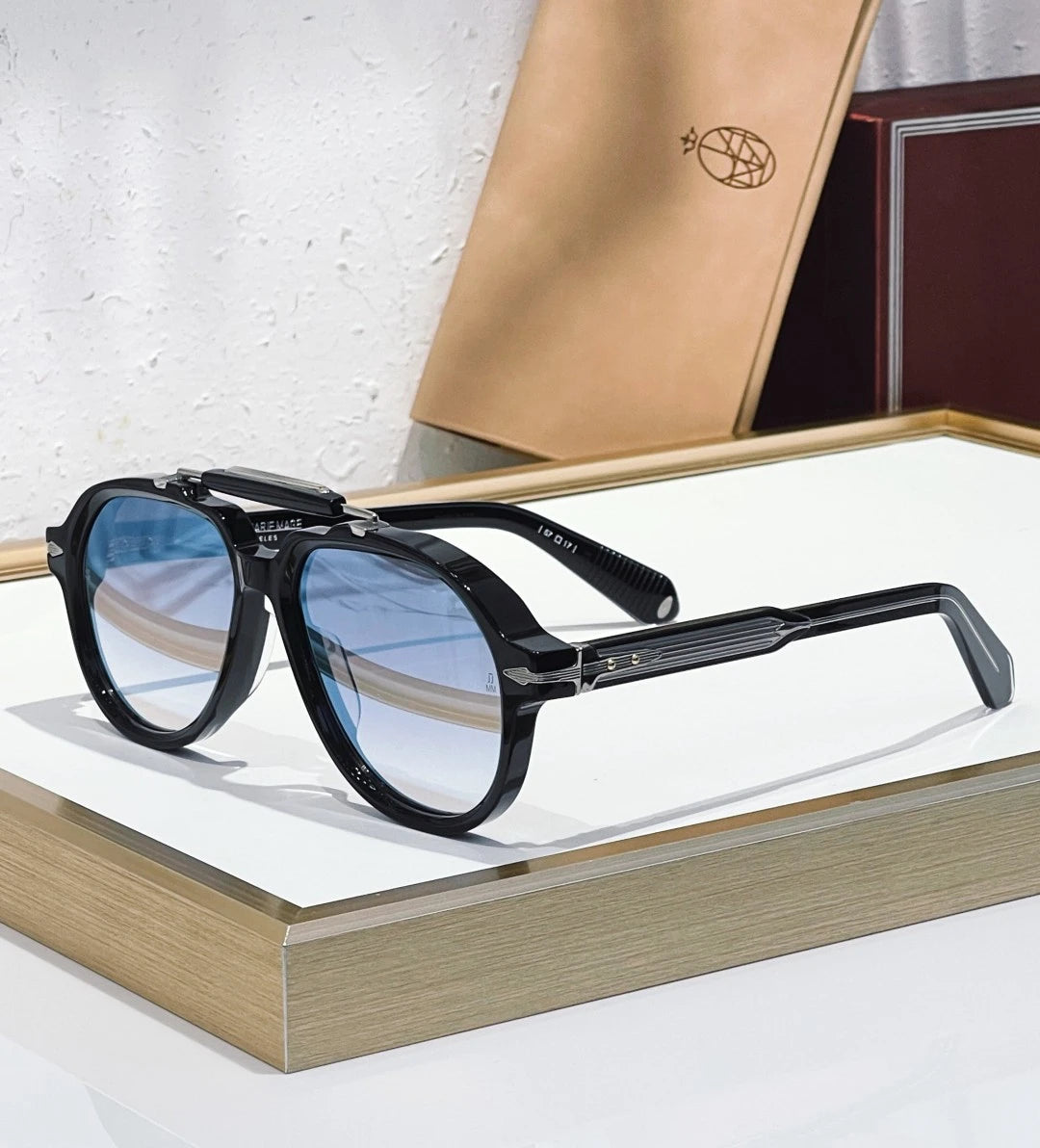 JMM Ayrton Senna 1991 sunglasses Black x Blue Gradient Lens
