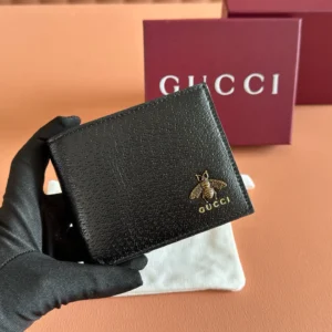 Gucci 523664 Animalier Black Leather Bi-Fold Wallet - SezLuxe Egypt