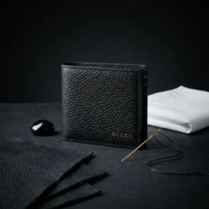 Gucci Logo Black Leather Bi-Fold Wallet - 771148 - SezLuxe Egypt