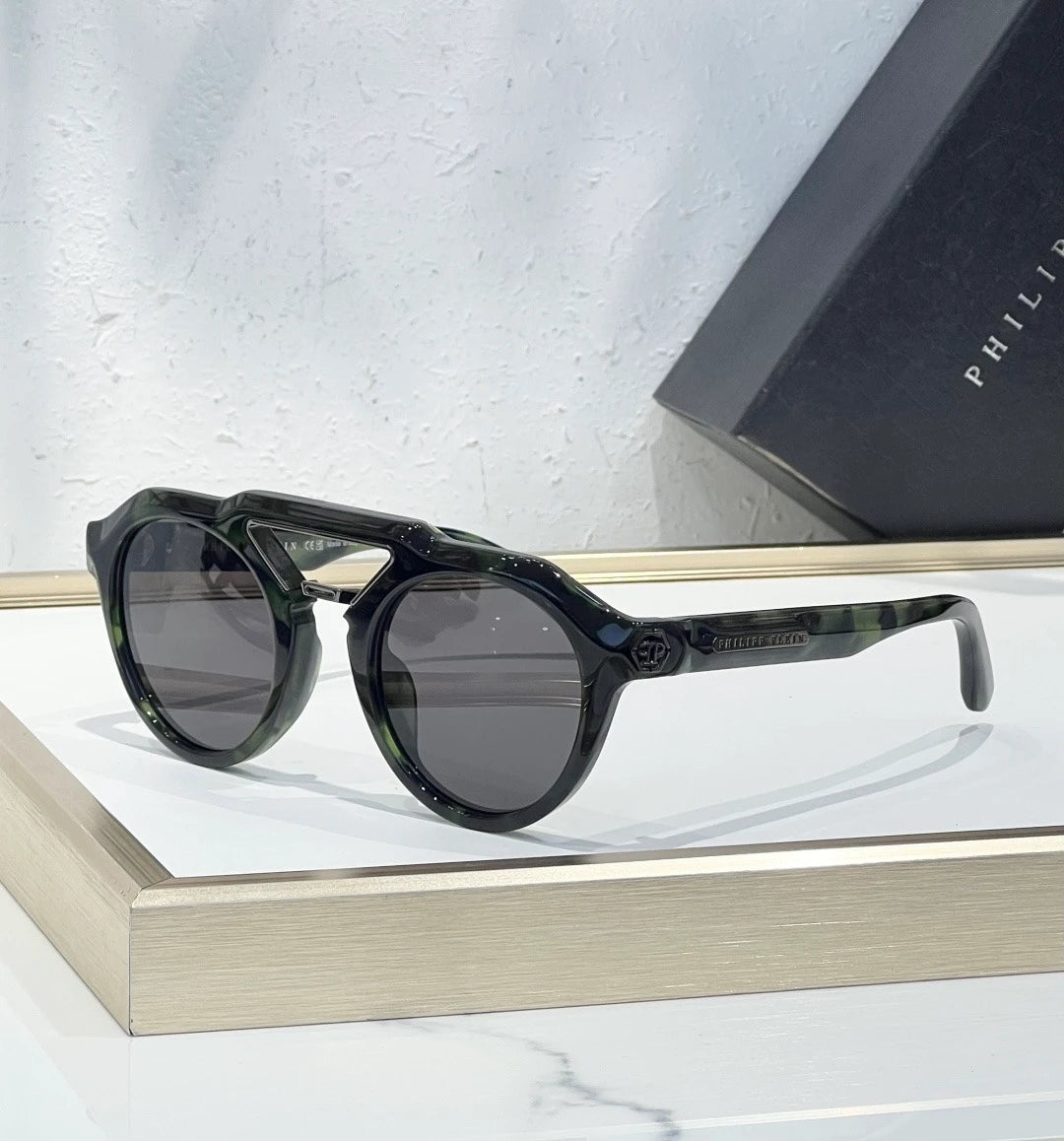 Plein SPP045 sunglasses Dark Green x Black Lens