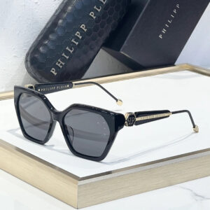 Plein Queen VPP068S sunglasses Black x Gold x Black Lens