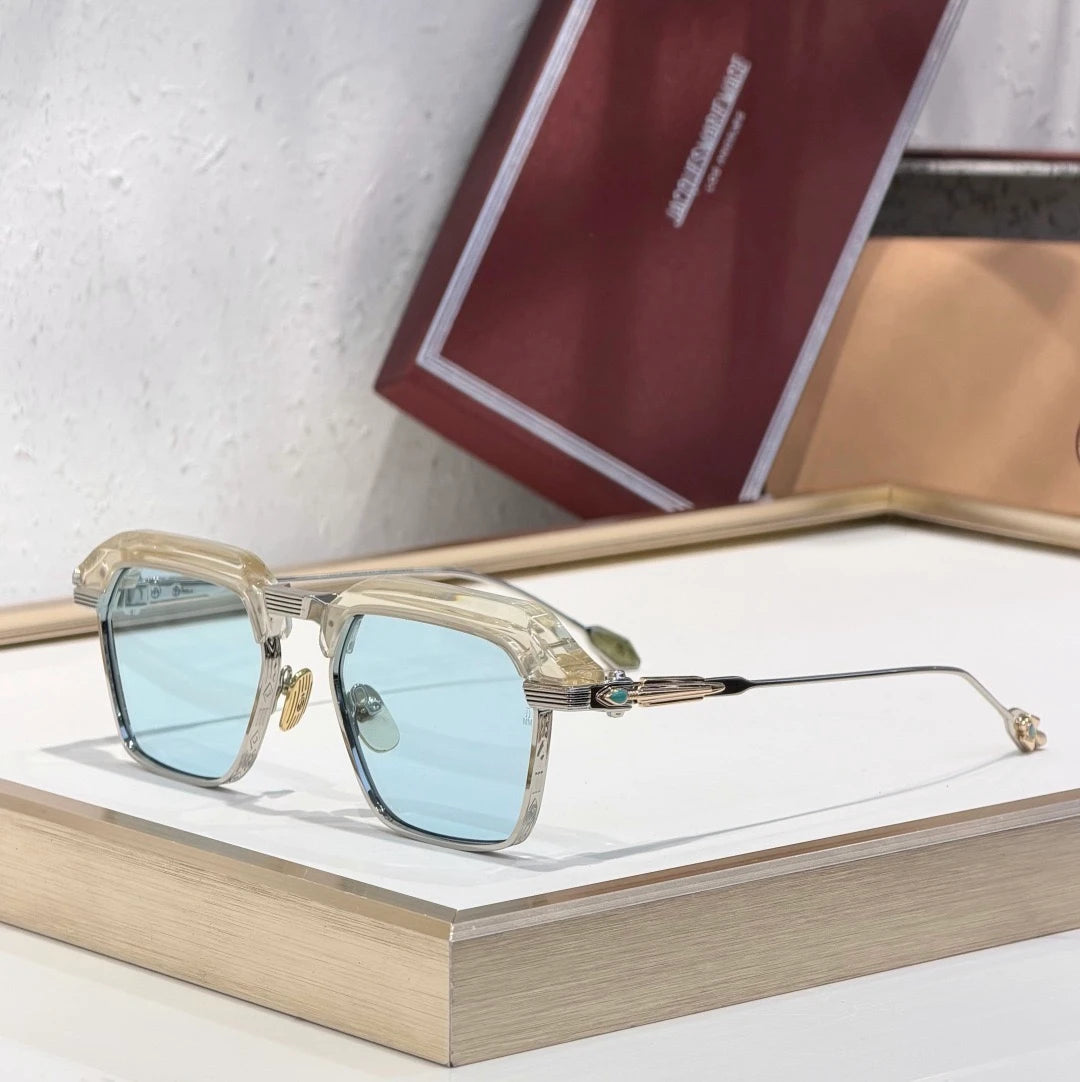JMM Worland sunglasses Transparent x Sky Blue Lens