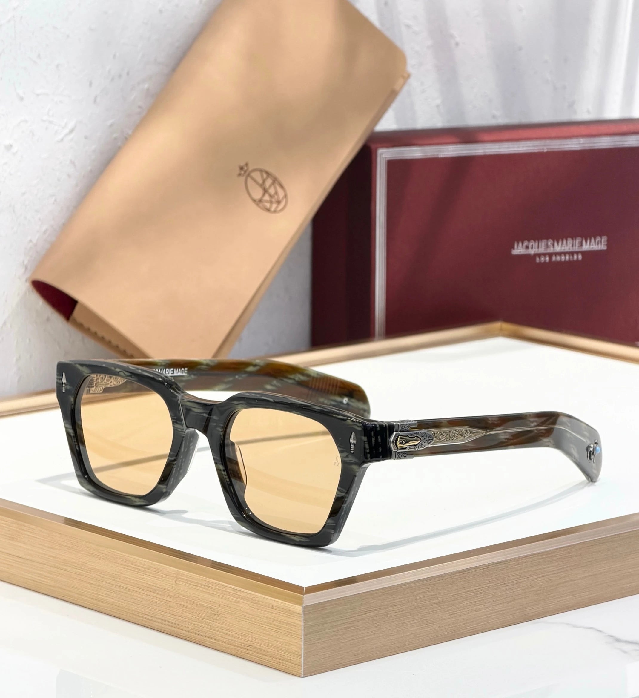JMM STERETT sunglasses Smoke Marble x Beige Tortoise x Amber Lens