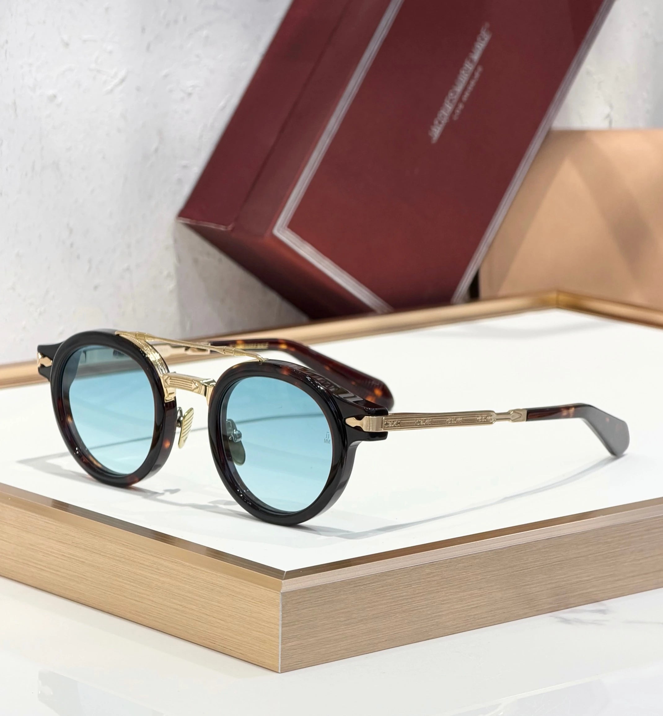 JMM DELAGE sunglasses Black Tortoise Sky Blue Lens