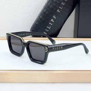 Plein Brave Shades SPP005 sunglasses Black x Gold x Black Lens