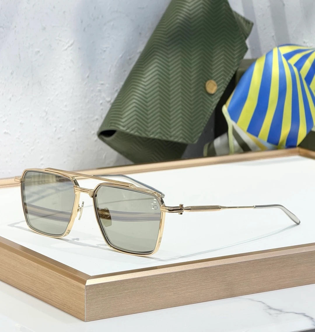 Telesto AKS523 sunglasses Gold x Green Lens