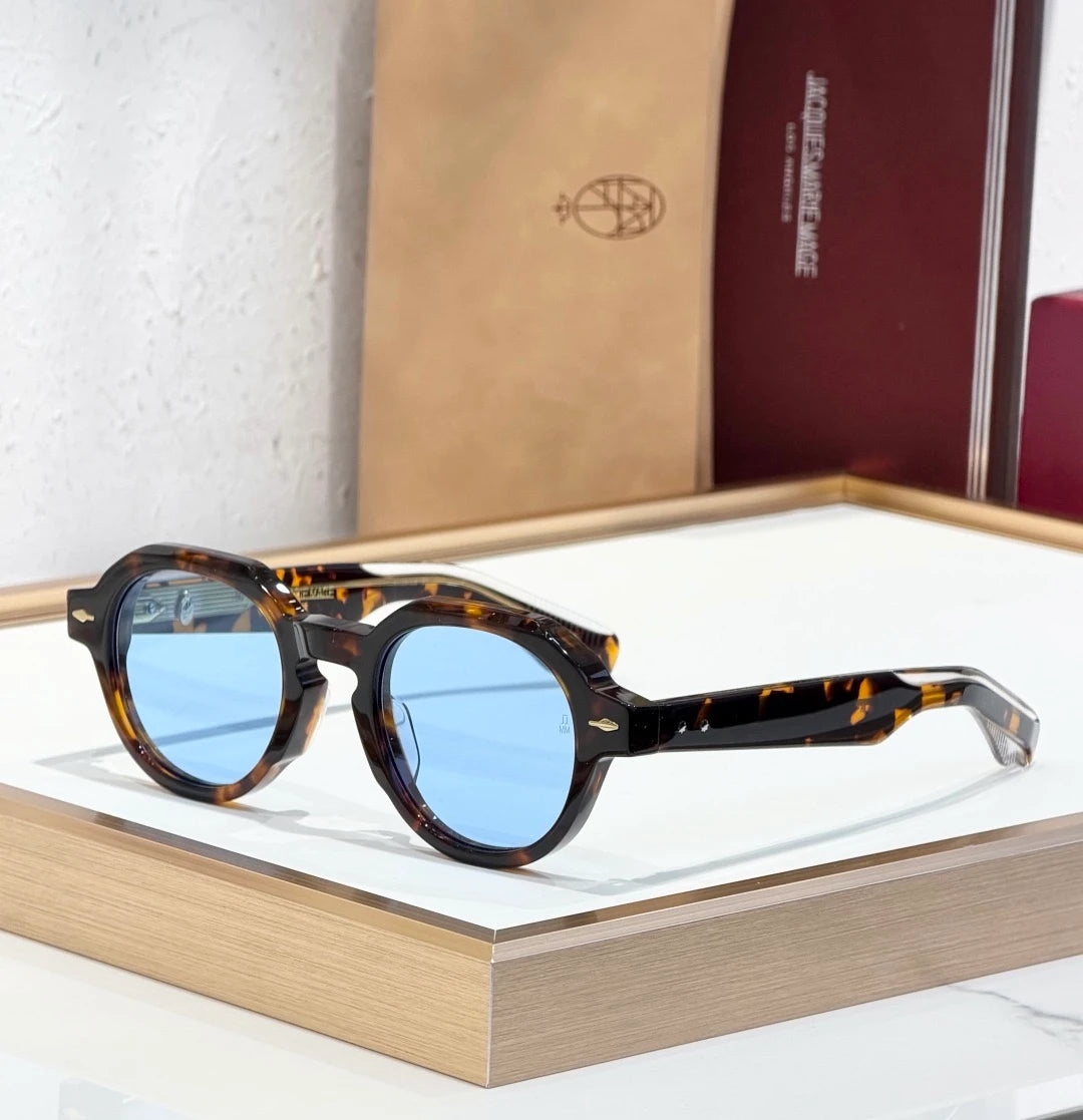 JMM Pontian sunglasses Havana x Blue Lens