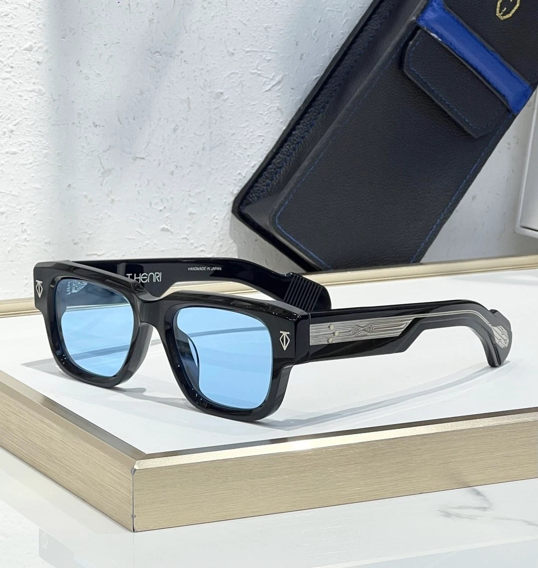 Henri Taycan sunglasses Black x Blue Lens