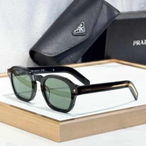 SPR A16 sunglasses Black x Gold x Green Lens