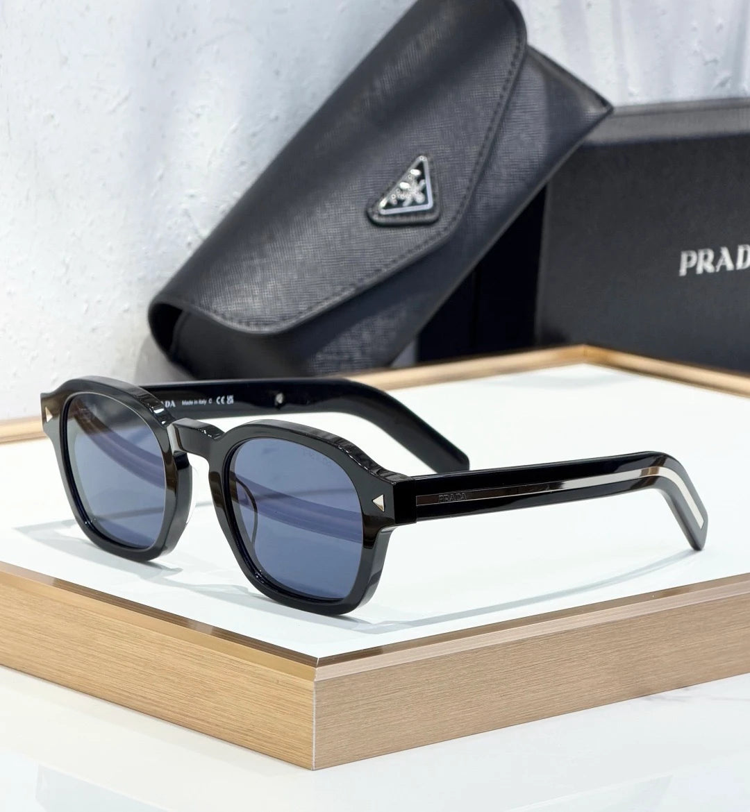 SPR A16 sunglasses Black x Silver x Blue Lens