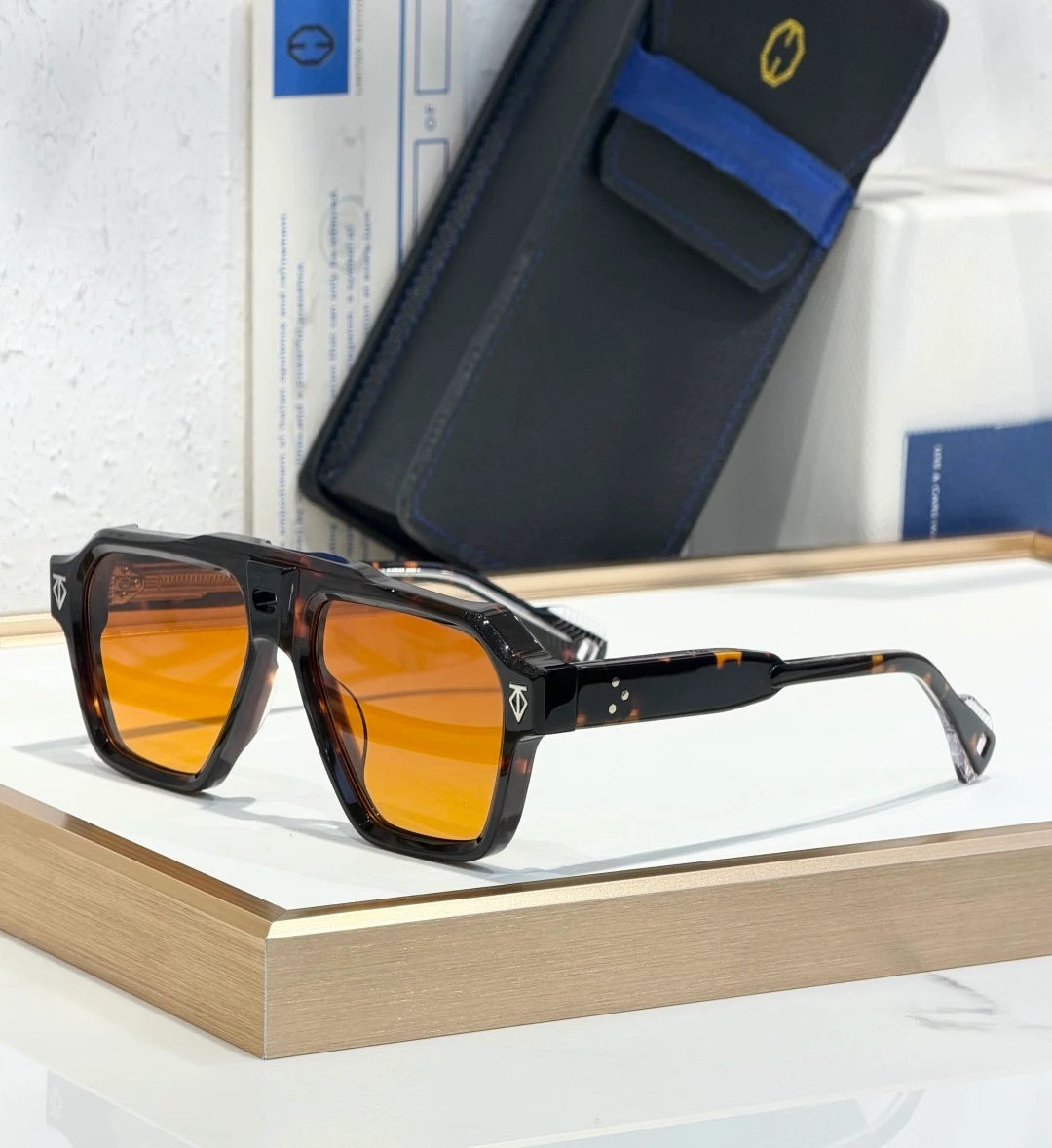 Henri Skyline sunglasses Havana x Orange Lens
