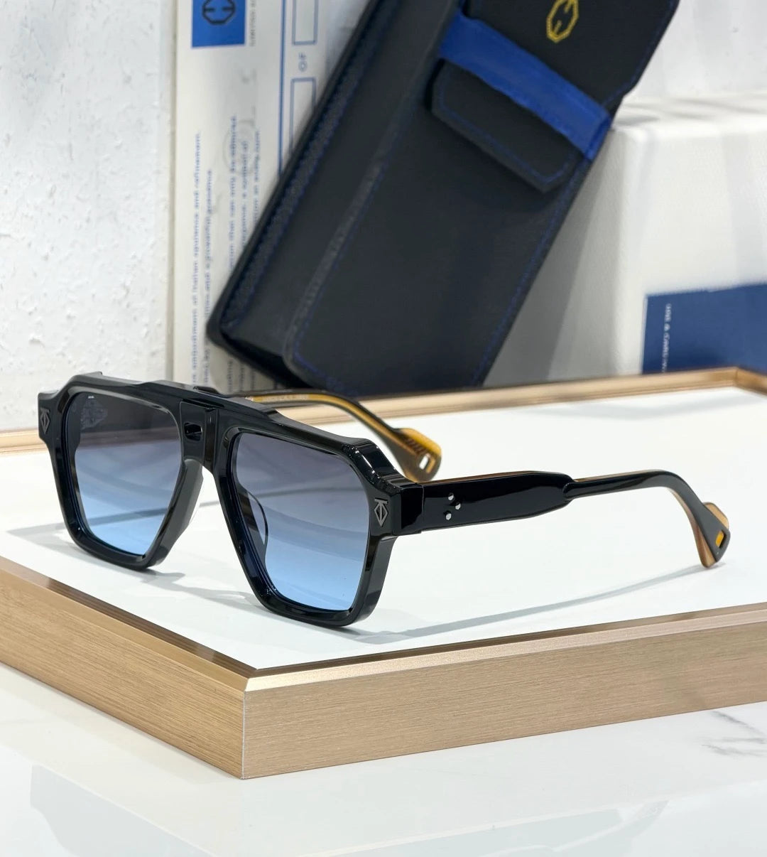 Henri Skyline sunglasses Black x Blue Lens