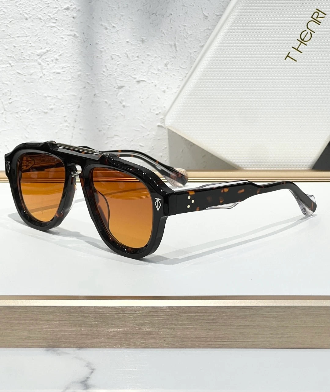 Henri DINO sunglasses Havana x Orange Lens