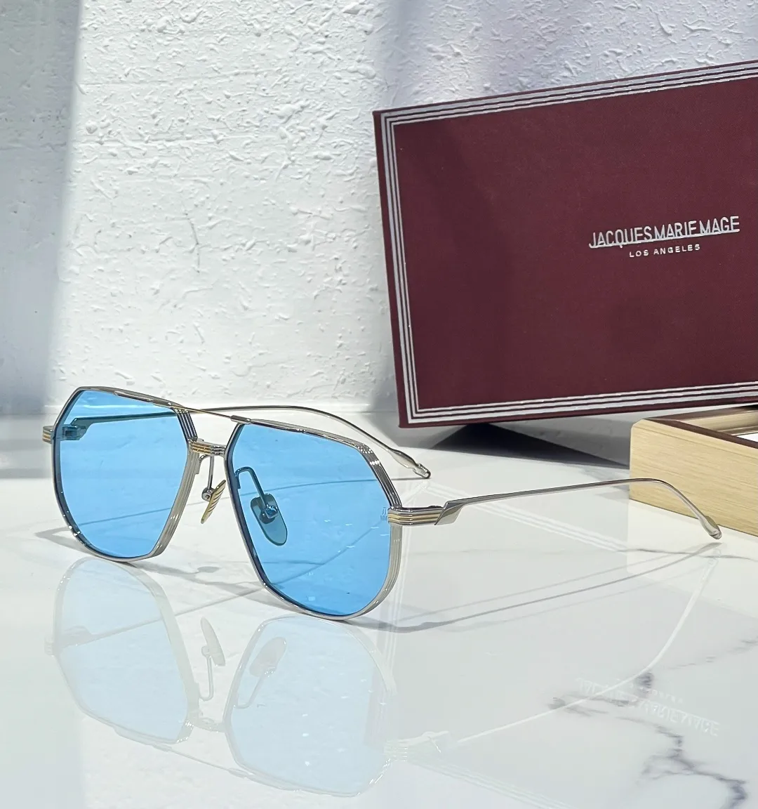 JMM Reynold Sunglasses Silver x Blue Lens - SezLuxe Egypt