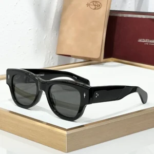 JMM Chelsea Black sunglasses with glossy black acetate frame and dark lenses