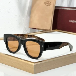 JMM Chelsea Black Havana Amber sunglasses with glossy black acetate front, brown Havana temples and amber lenses