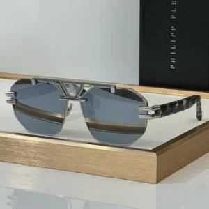 Plein icon SPP077V Gunmetal Smoke Sunglasses with smoke mirror grey lens - SezLuxe Egypt