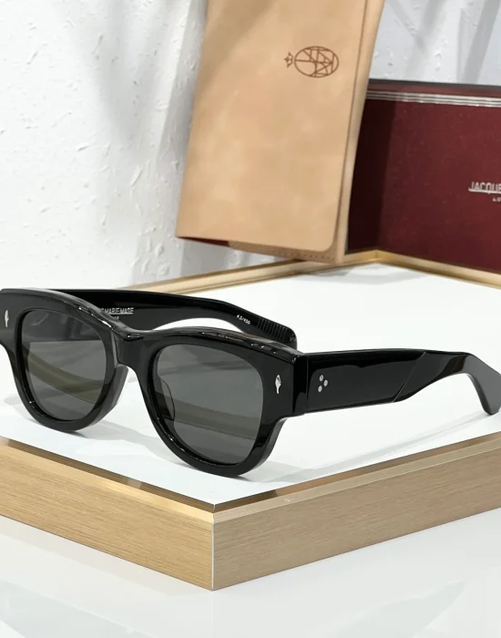 JMM Chelsea Black sunglasses with glossy black acetate frame and dark lenses