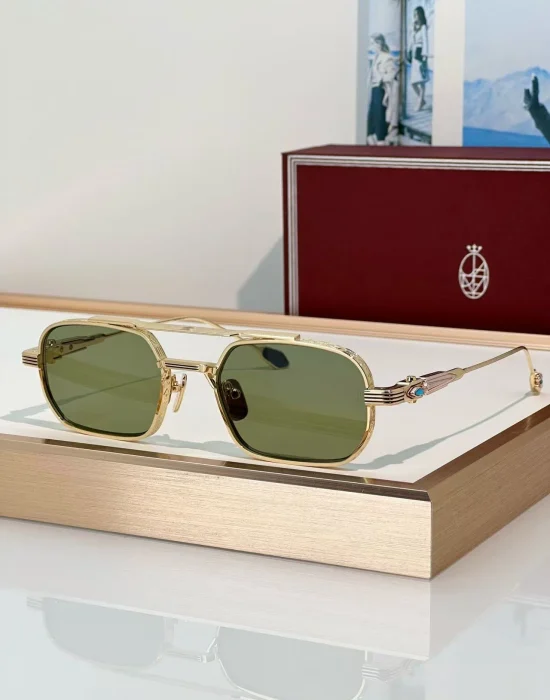 JMM Deaver sunglasses Gold frame with Green lens - Sezluxe Egypt