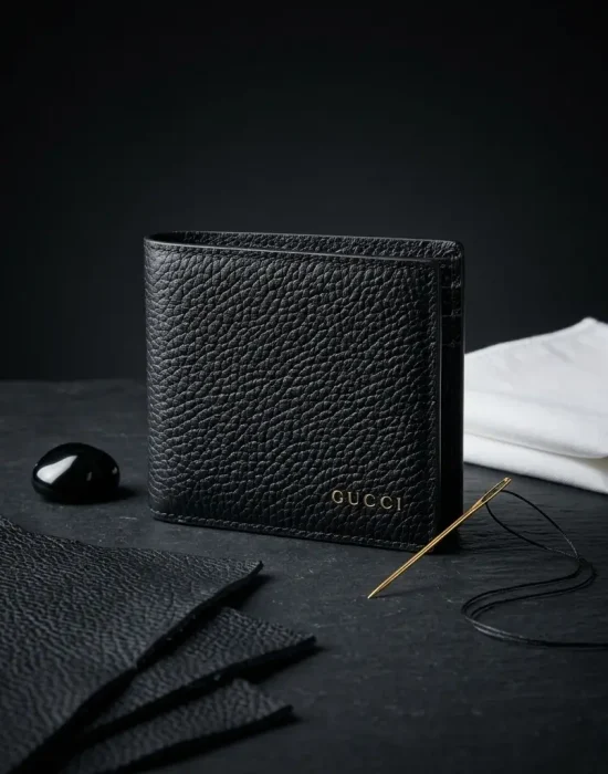 Gucci Logo Black Leather Bi-Fold Wallet - 771148 - SezLuxe Egypt