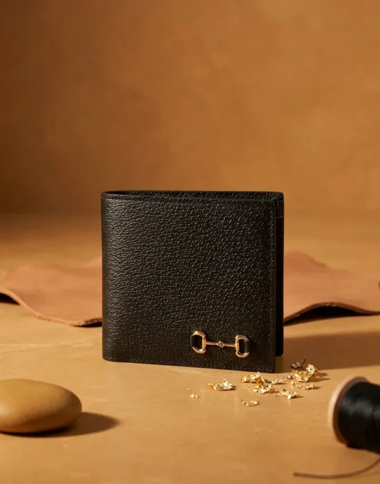 Gucci Horsebit Black Leather Bi-Fold Wallet - 700462 - SezLuxe Egypt